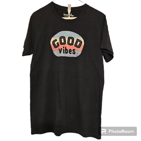 Loopty Loo Unisex "Good Vibes" Graphic T-Shirt - Picture 1 of 5